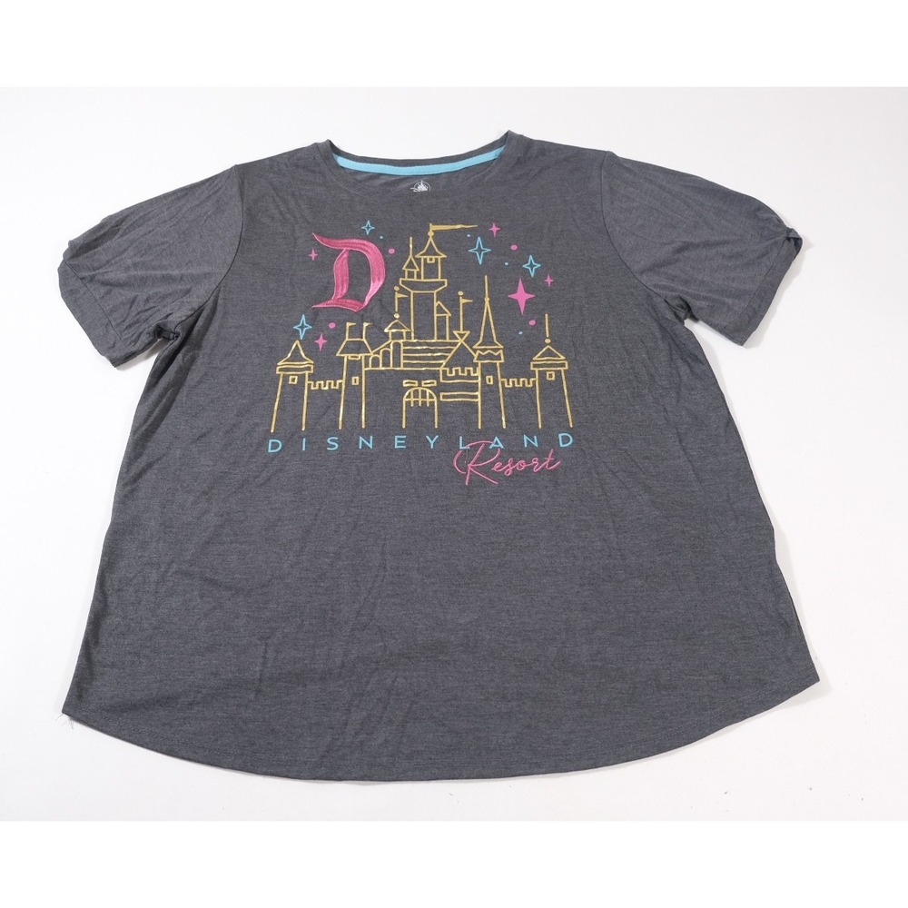 Disney T-Shirt Womens XL Gray Disneyland Resort Castle Crossover Back Graphic